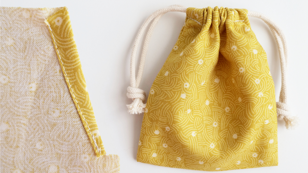 How to Sew an Unlined Drawstring Bag with French Seams (No Raw Edges Inside)
