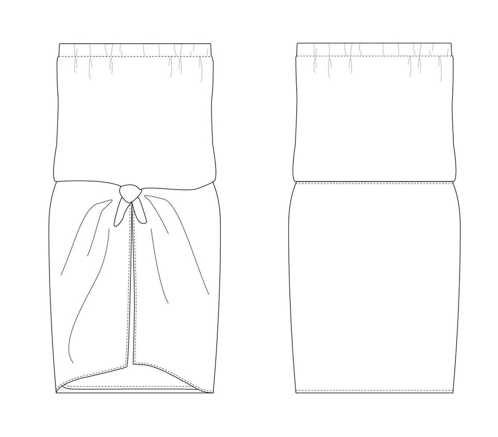PDF Sewing Pattern - PDF Sewing Pattern - Kitsune Strapless Dress