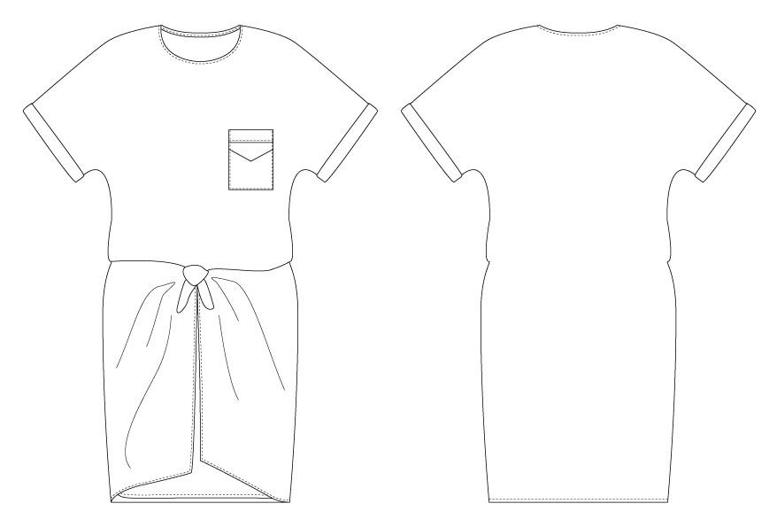 PDF Sewing Pattern - PDF Sewing Pattern - Tie Dress - For Women - easy to sew